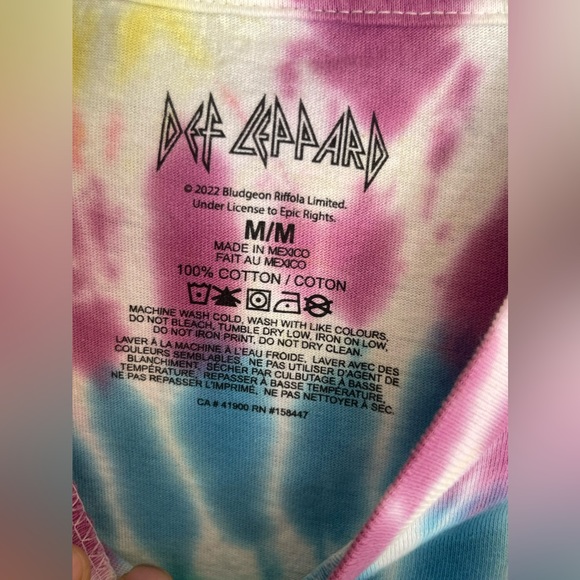 NWT Def Leppard Tie Dye Graphic T-Shirt - Picture 4 of 6
